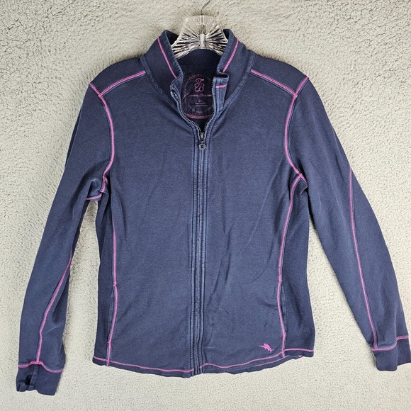 Tommy Bahama Sweater Womens Small Full Zip Up Mock Neck - Picture 1 of 9
